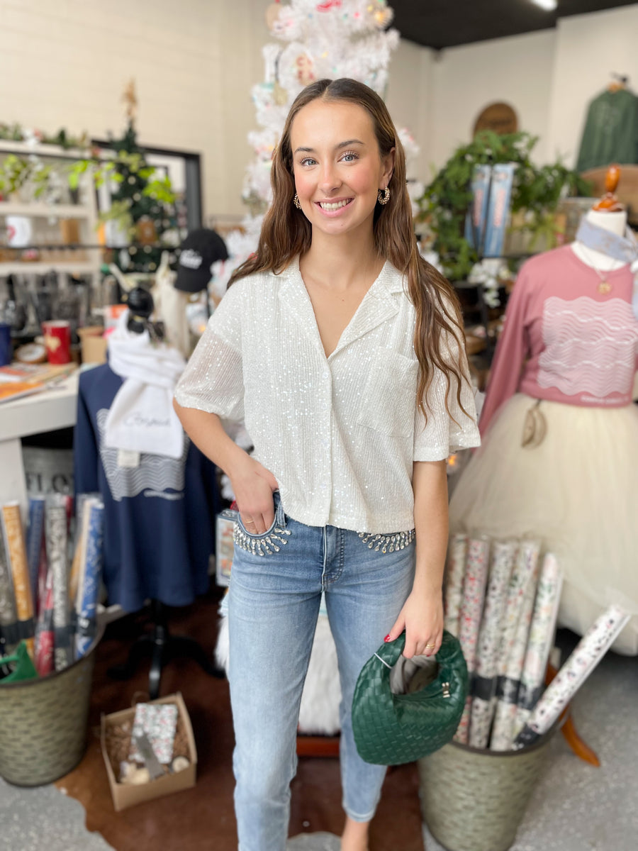 The Snow Sequin Top Jewels Clothing and Accessories