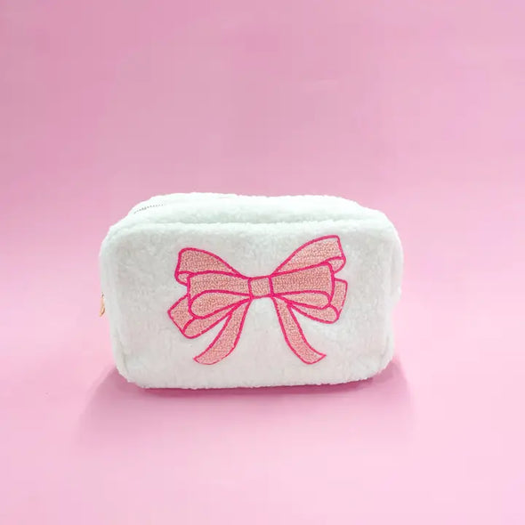 Pink Bow Zipper Bag