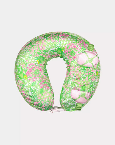 (Lilly Pulitzer) Neck Pillow And Eye Mask-Lime