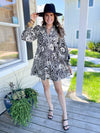 short black and white printed dress