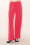 close up of ribbed red pants