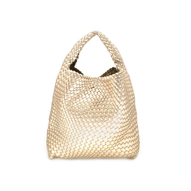 The Laureen Woven Mini Bag-Champagne