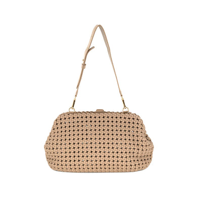 The Skylar Braided Clutch-Taupe