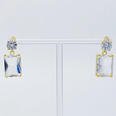 The Banquet Square Earring-Clear