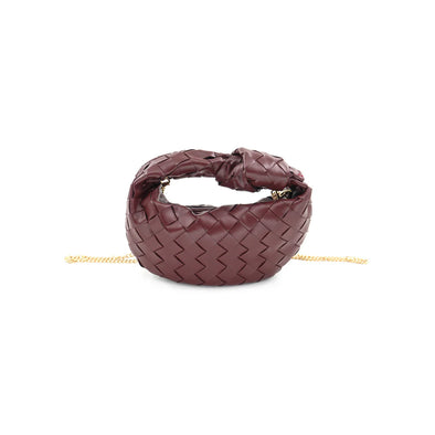 The XS Woven Clutch-Burgundy