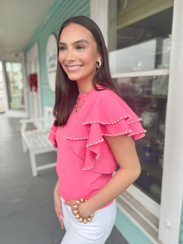 The Val Pearl Top-Pink