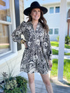 black and white printed dress 