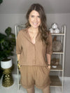 brown short set 