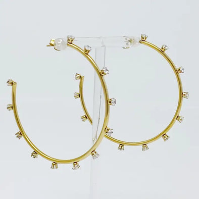 The Slim Jeweled Hoop-Gold