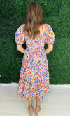 smocked maxi dress with balloon sleeves