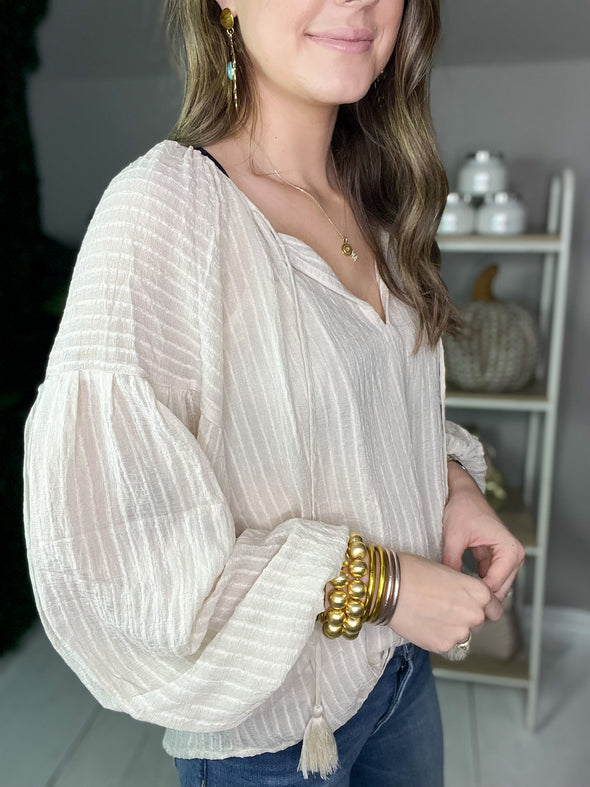 Off white striped top 