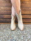 short taupe bootie at Jewels boutique 