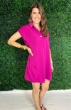 side of short pink dress