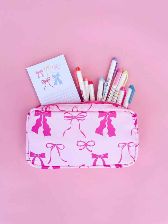 The Pink Bow Cosmetic Pouches- 2 sizes