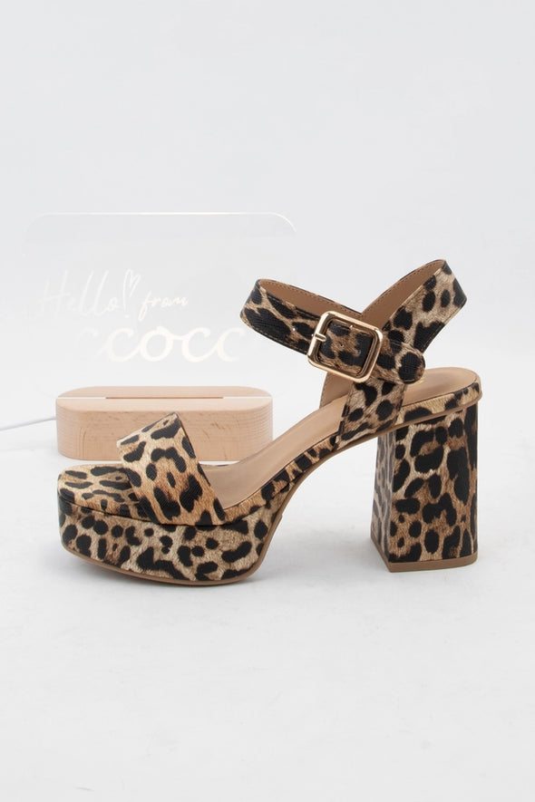 The Macey Block Heel-Leopard