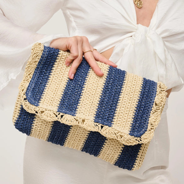 The Winnie Clutch-Navy