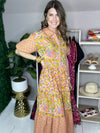 orange pink and yellow maxi dress