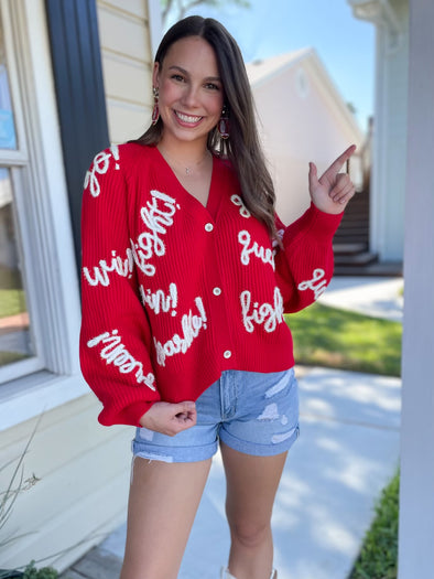 (Queen of Sparkles) Go Fight Win Cardigan