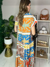 Back of fall printed maxi dress