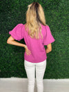 Back of pink textured top 