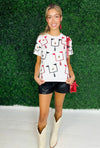black and red field goal tee by queen of sparkles