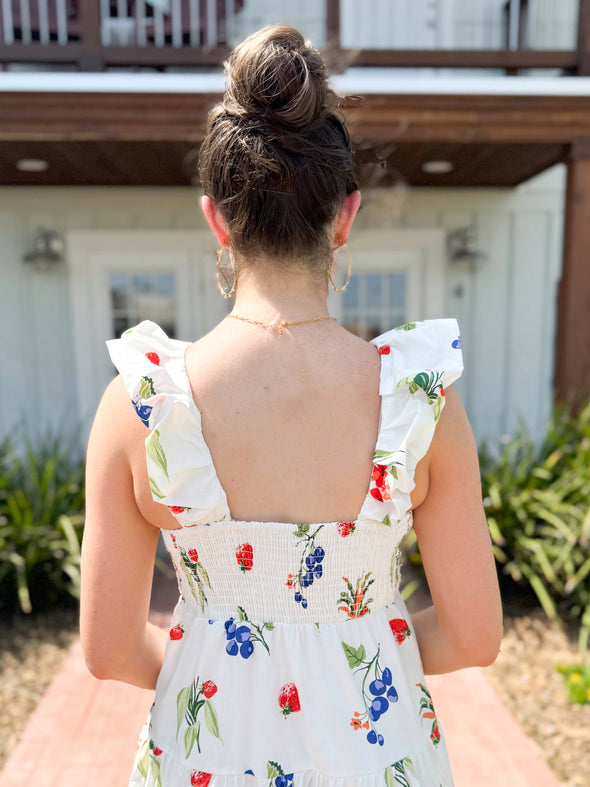 The Fruity Maxi Dress-White