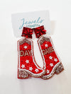 red boot game day earrings 
