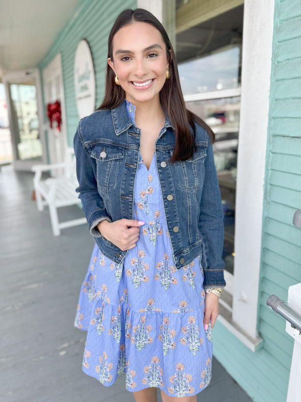 (THML) The Jonathan Floral Dress-Blue