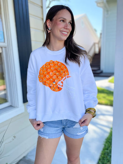 (Queen of Sparkles) Flower Helmet Sweatshirt