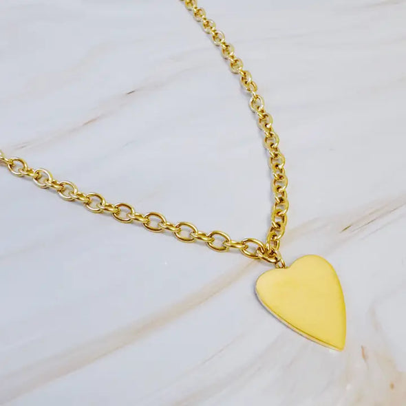 The Lovely Big Heart Chain Necklace