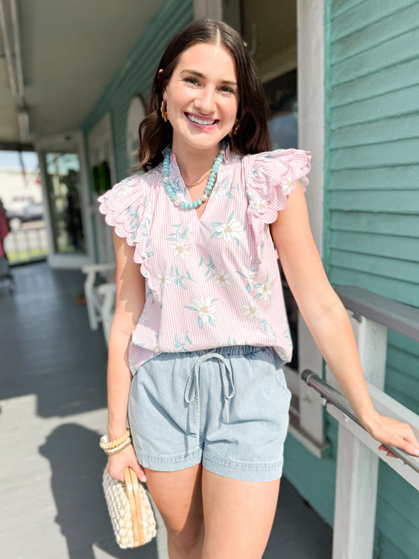 The Tabby Denim Short-Blue