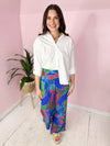 blue tropical pants