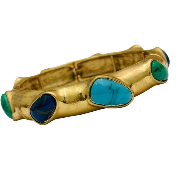 The Vintage Stone Bangle-Turquoise