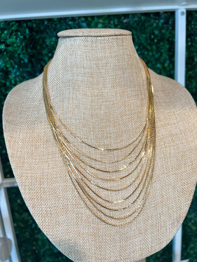 multi chain gold necklace 