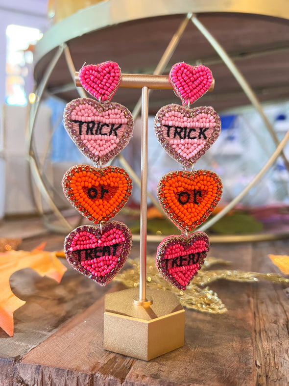 trick or treat heart earrings 