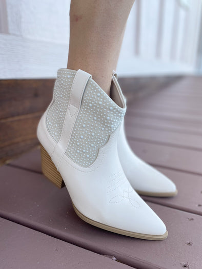 cowboy booties with pearls