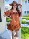 brown short dress with leopards 