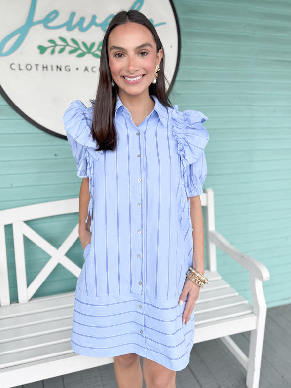 The Shayla Stripe Dress-Blue