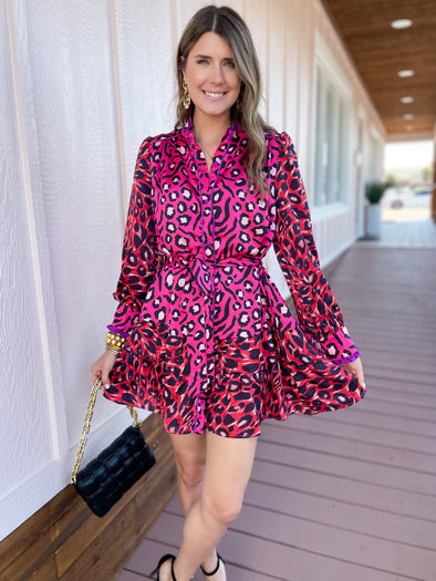 Fuchsia Animal print dress