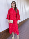 J. Marie Red lace midi dress