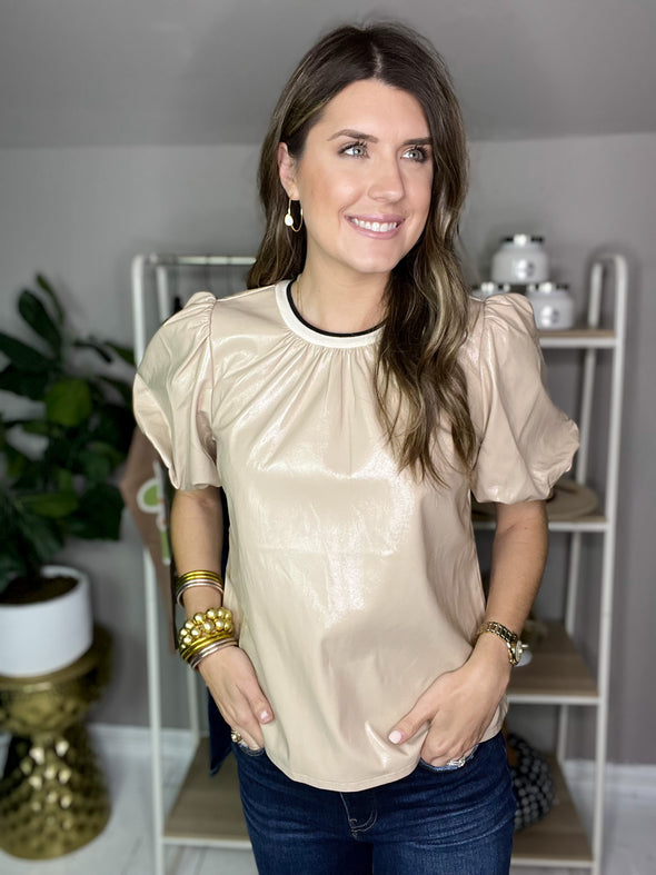 (THML) The Bennette Leather Top