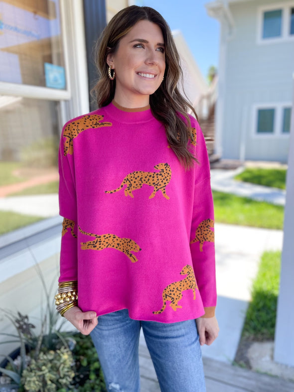 pink cheetah sweater 