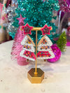 Multi colored christmas tree earrings