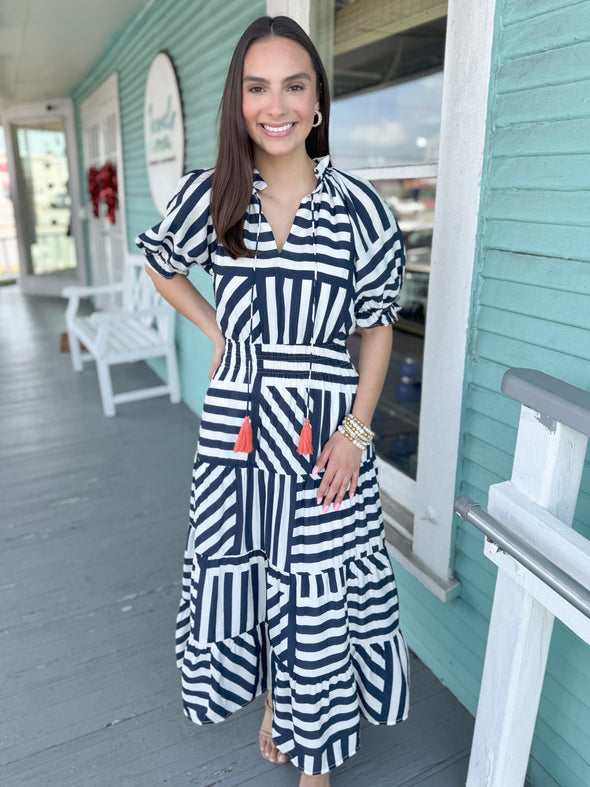 navy stripe THMl midi 