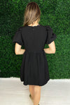 back of short black dress
