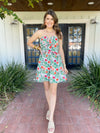 Floral strapless dress