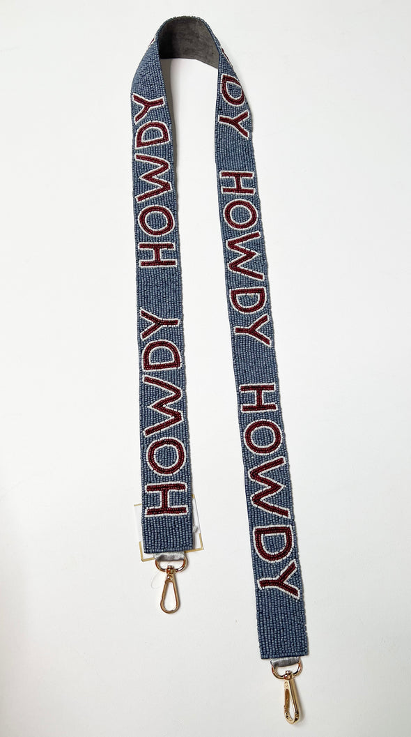 Howdy Beaded Purse Strap