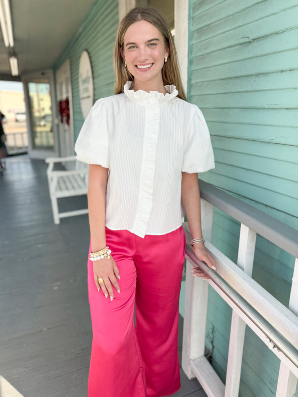 The Marnie Scalloped Top-White