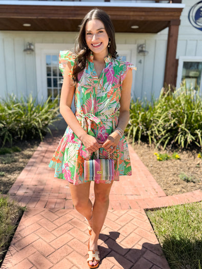 tropical print dress