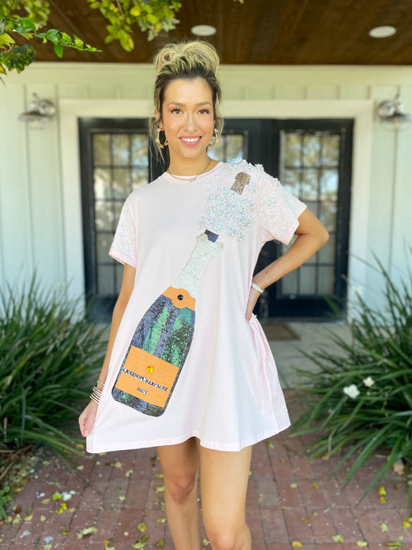 Queen of Sparkles Champagne Dress